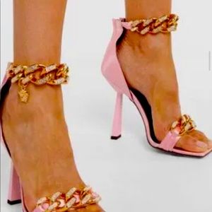 Versace Medusa chain satin sandals women
